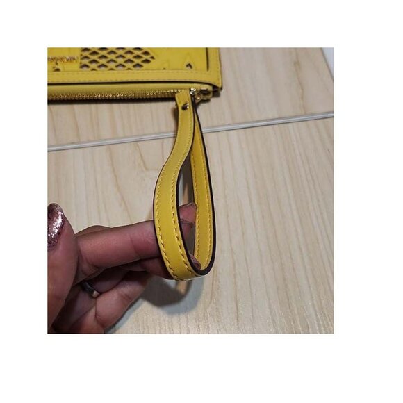 **EUC** Michael Kors Yellow Checkered Clutch - Picture 3 of 4